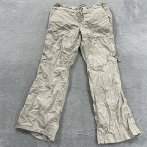 Tommy Hilfiger Cargo Pants Women 30 Waist Cream Straight Beach Vintage